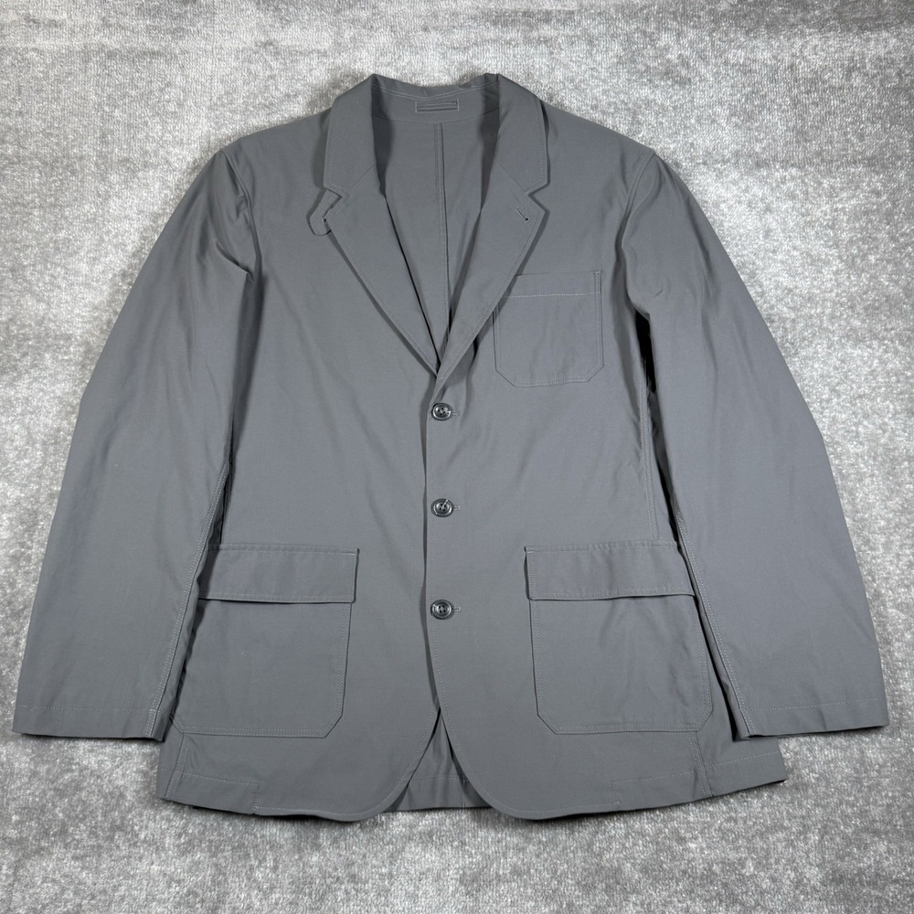 Eddie Bauer‎ Blazer Men's 46 Gray Nylon Spandex Performance Stretch 3 Button